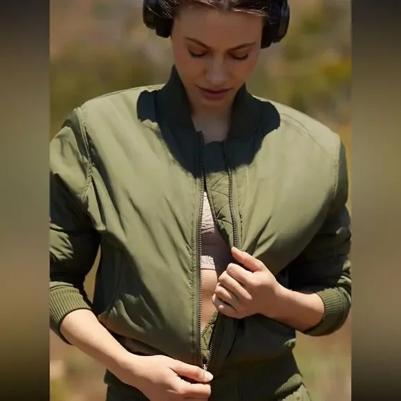 NWT Anthropologie The Upside KITA BOMBER JACKET GREEN - Picture 2 of 5
